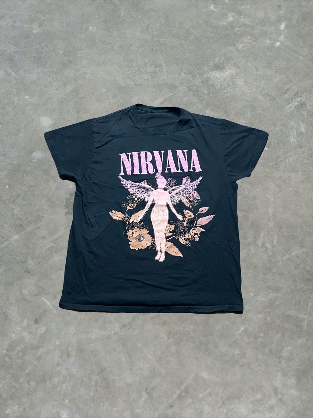 ☀️ Nirvana In Utero Graphic Band Tee Unisex Size XL Black/Pink